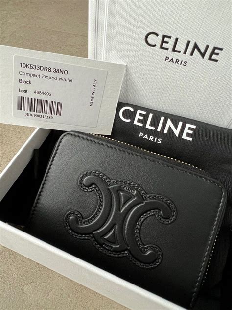 celine 拉鍊零錢包|CELINE 新款光滑牛皮革CUIR TRIOMPHE COMPACT拉鍊錢包.